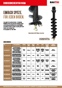 Produktblatt Bohrschnecken von Digga herunterladen.